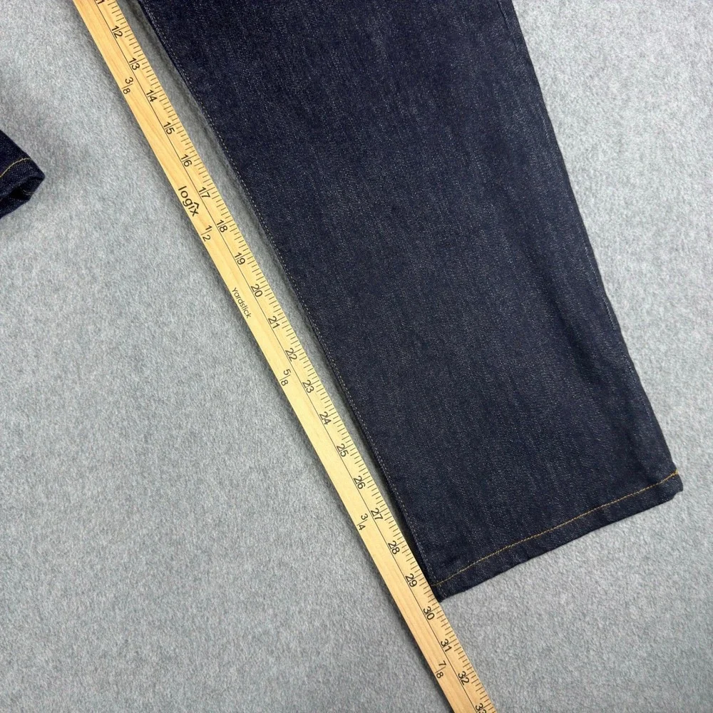 Lands' End Square Rigger Jeans Blue Dark Wash Straight Denim Mens 36x30